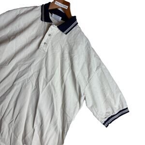 Vintage Crystal Springs Ivory Navy 1995 Collared Polo Men Size XL